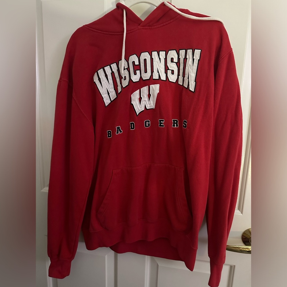 Colosseum Wisconsin Badgers Red Hoodie Sweatshirt Sz L